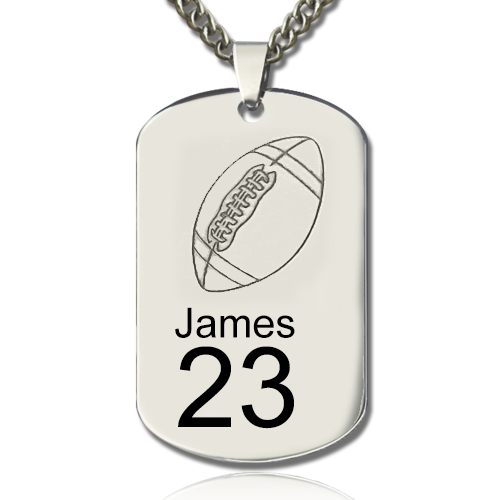 Cane Etichetta Rugby Nome Collana
