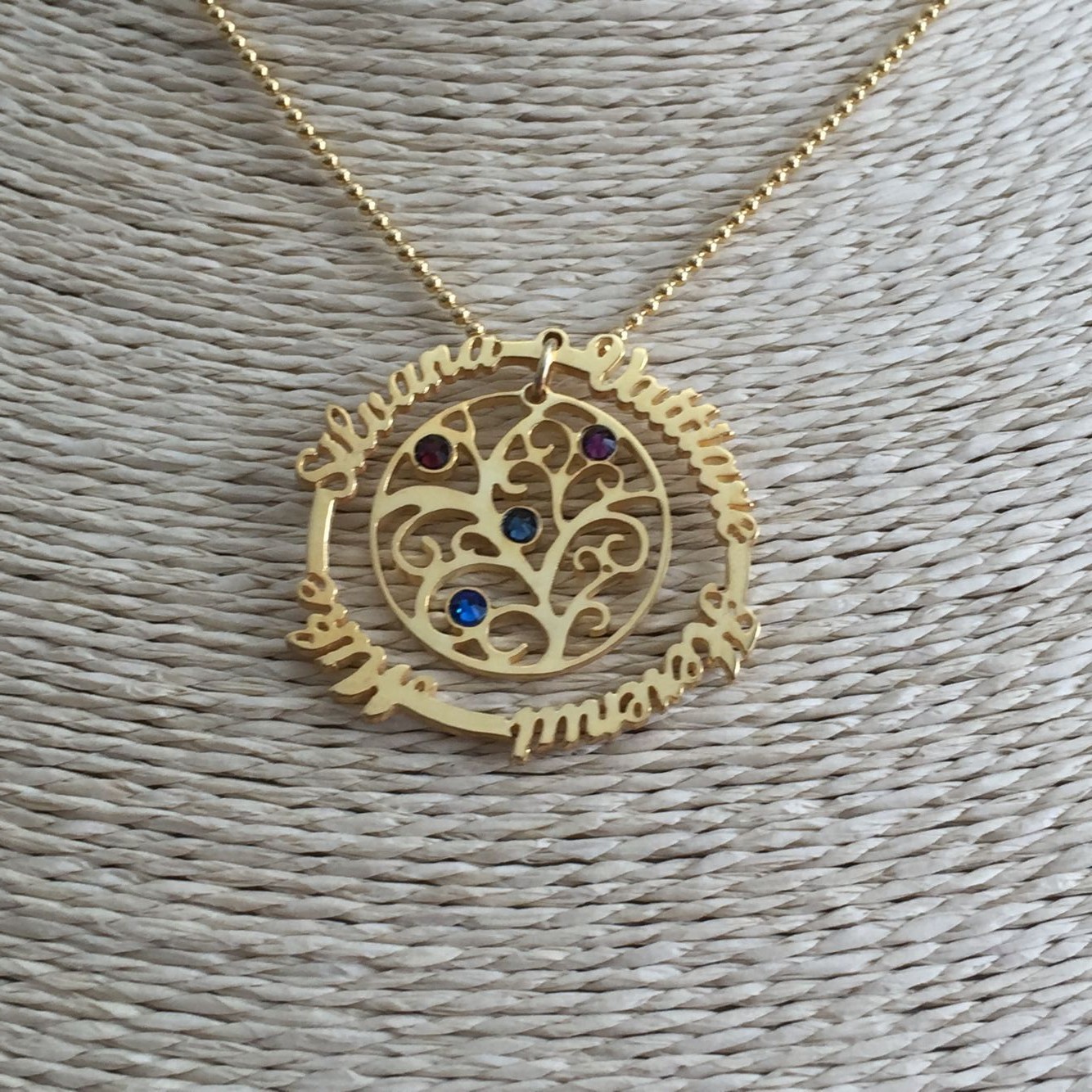 birthstone Famiglia Albero Collana